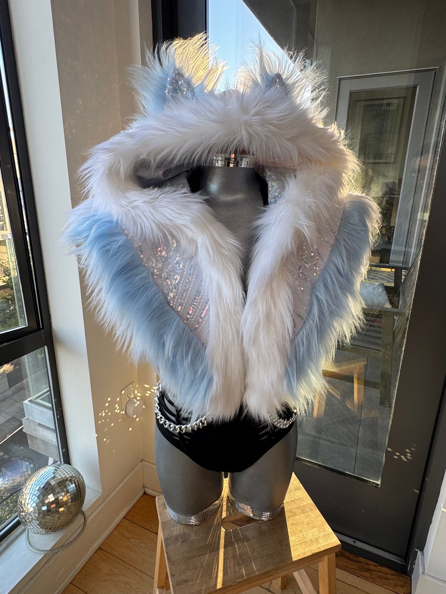 Ice Ice Baby - Sequin Fluffe Hood