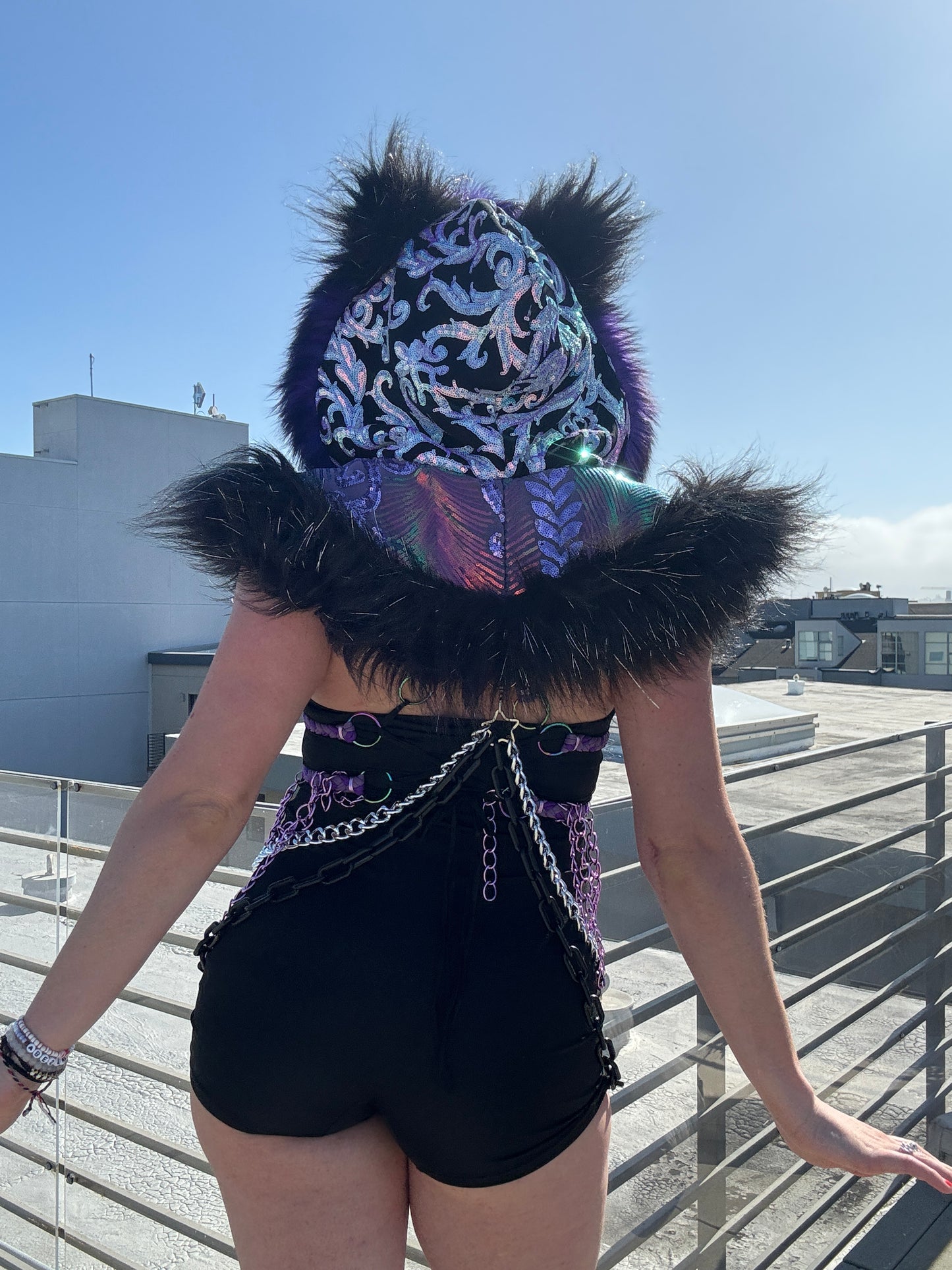 Fairy Rave Mother - Sequin Fluffe Hood