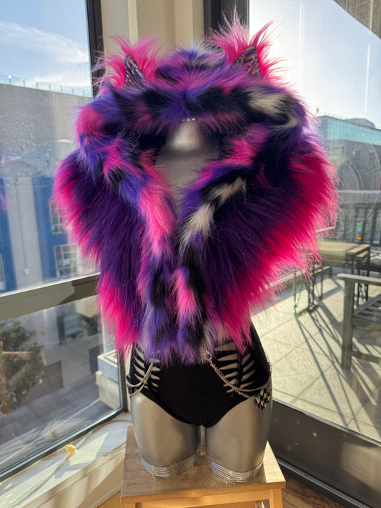 Punch Drunk Luvvv - Rainbow Fluffe Hood w/ Ears (women's fit)