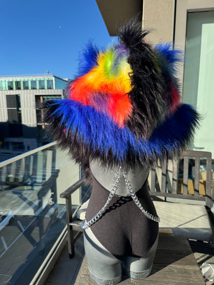 Midnight Bright - Fluffe Hood w/ Mohawk (ready to ship)