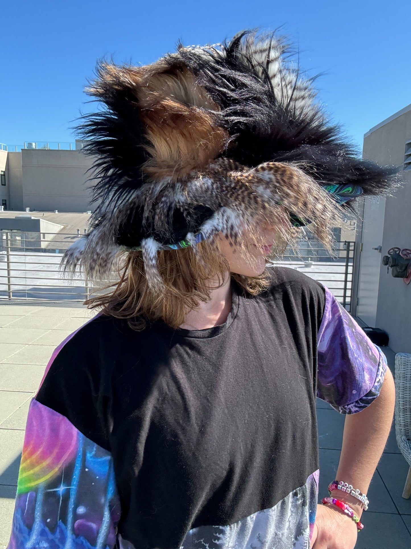 Woodland Creature - Big Floofy Patchwork Bucket Hat - Unisex S