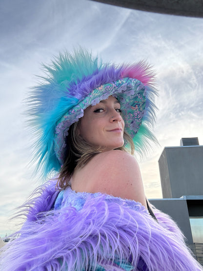 Fairy Dust - Big Floofy Patchwork Bucket Hat - Unisex S