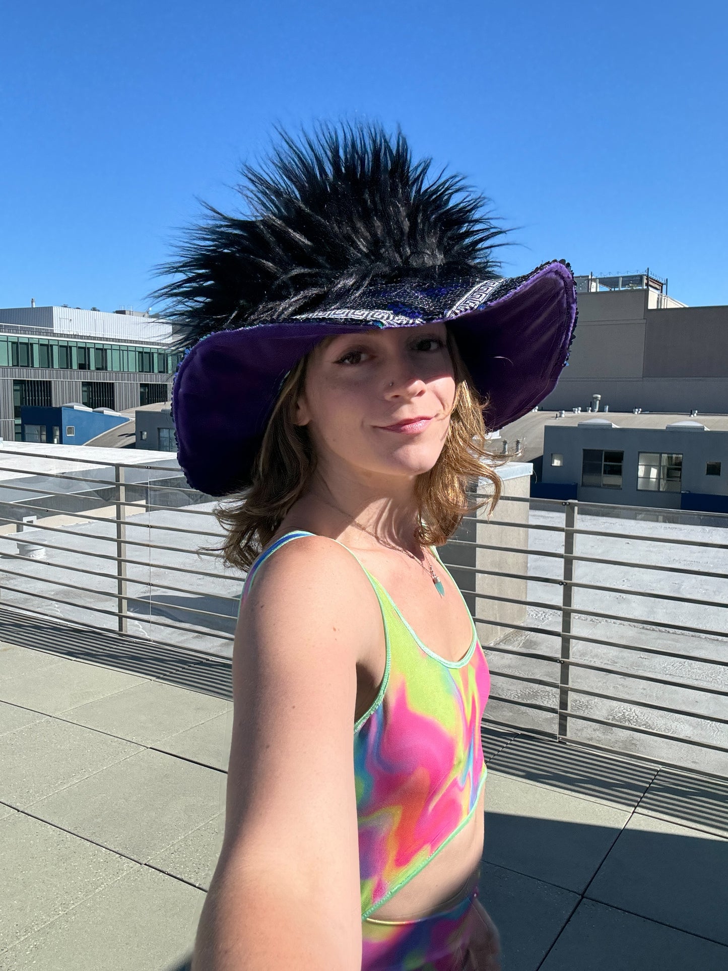 On the Town - Big Floofy Sequin Visor - Unisex S