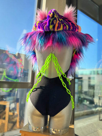 Gummy Bear Baby - Rainbow Fluffe Hood w/ Ears (women's fit)