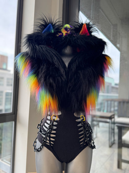 Black Rainbow - Fluffe Hood