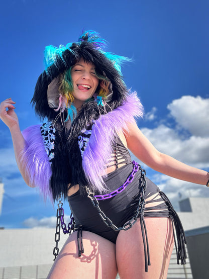 Diamond Mind  - Sequin Fluffe Hood