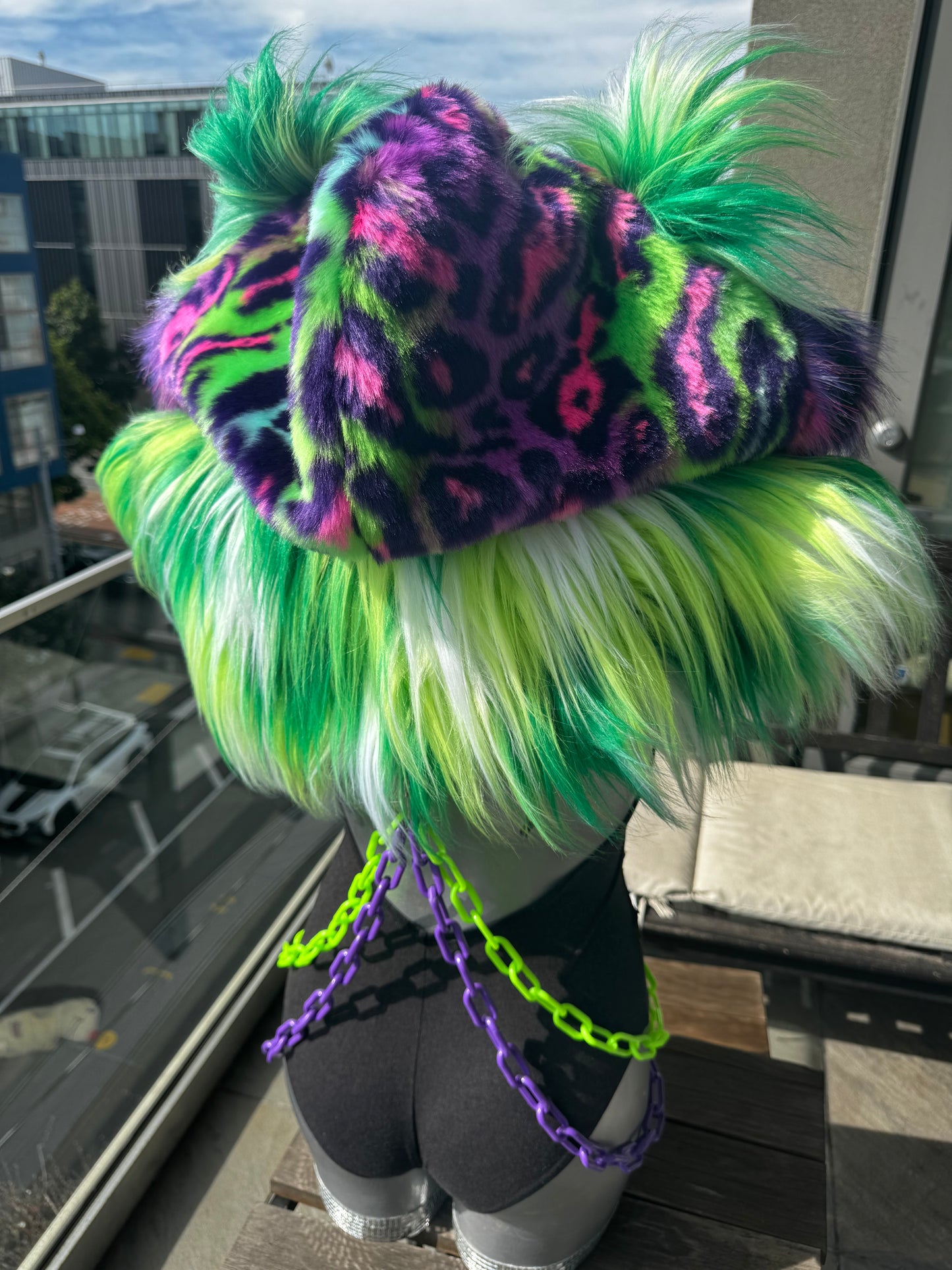 Purpz n' Greenz - Fluffe Hood (ready to ship)