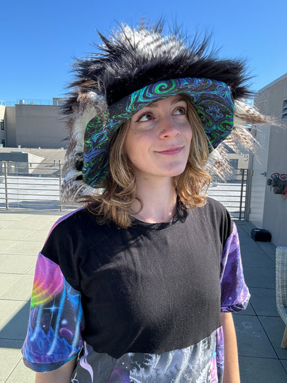 Woodland Creature - Big Floofy Patchwork Bucket Hat - Unisex S