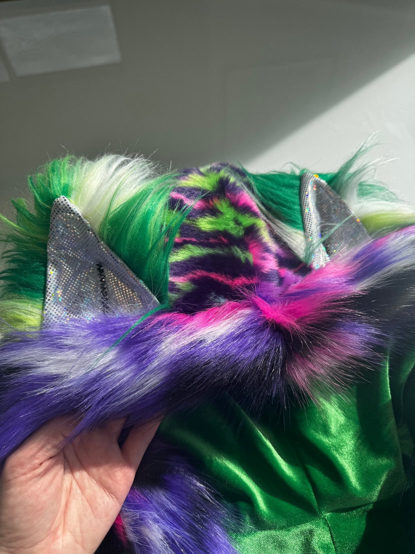 Purpz n' Greenz - Fluffe Hood (ready to ship)