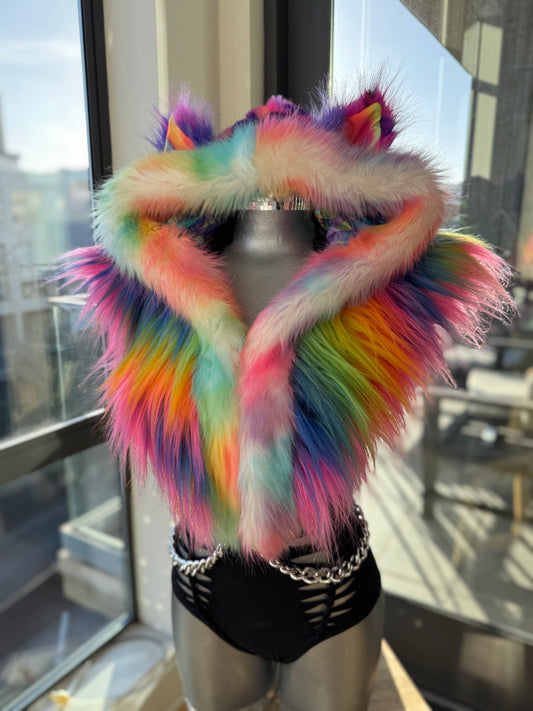 Happy Dayzzzz - Rainbow Fluffe Hood w/ Ears (women's fit)