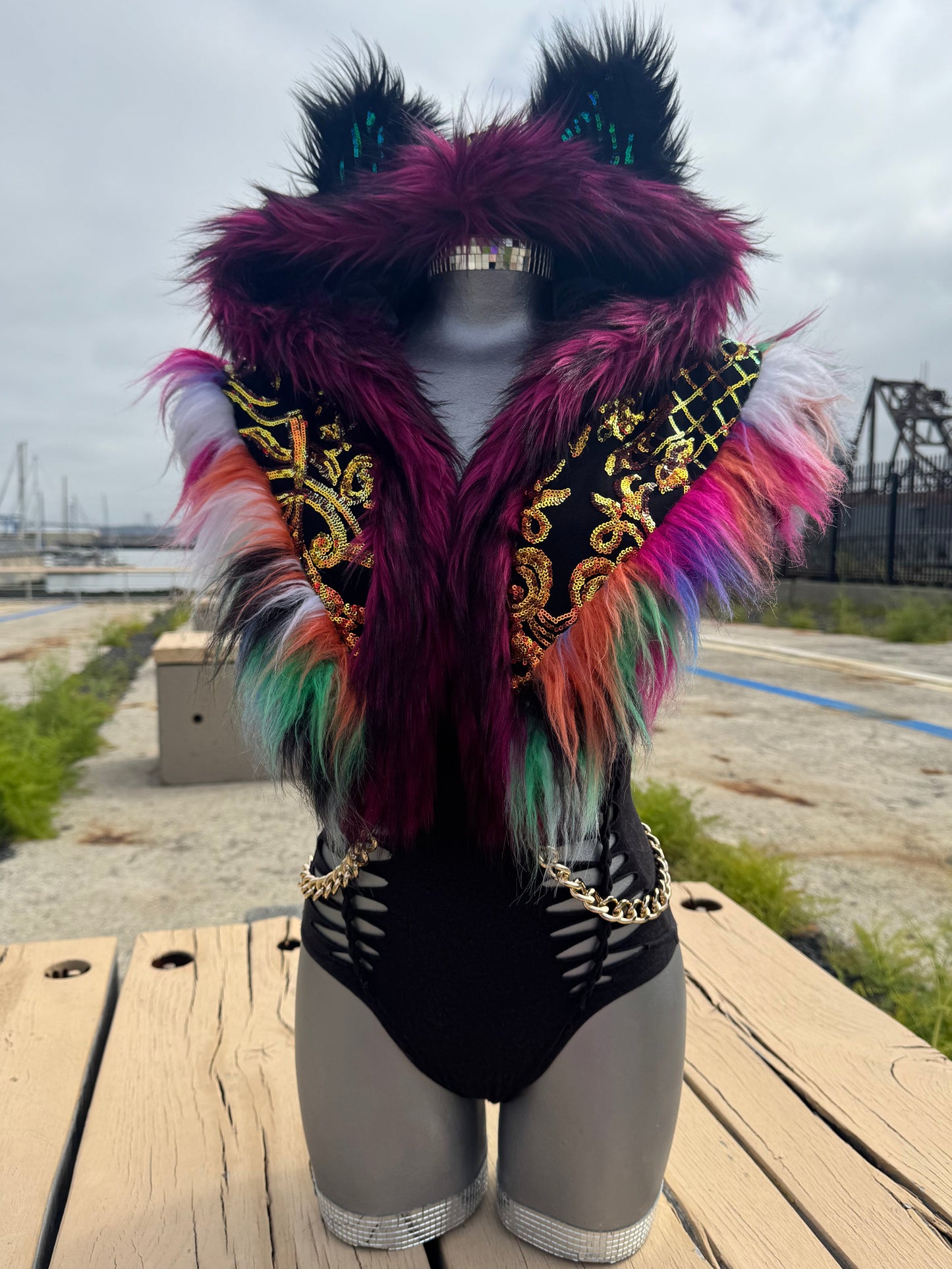 Rich Grrrl - Sequin Fluffe Hood
