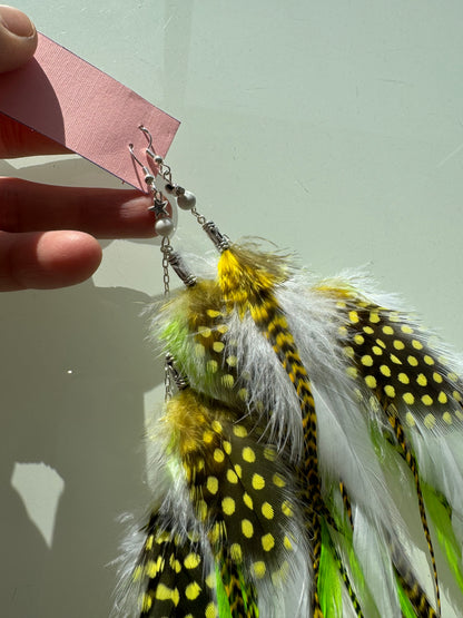 RADIOACTIVE - Mega Fluffy Feather Earrings