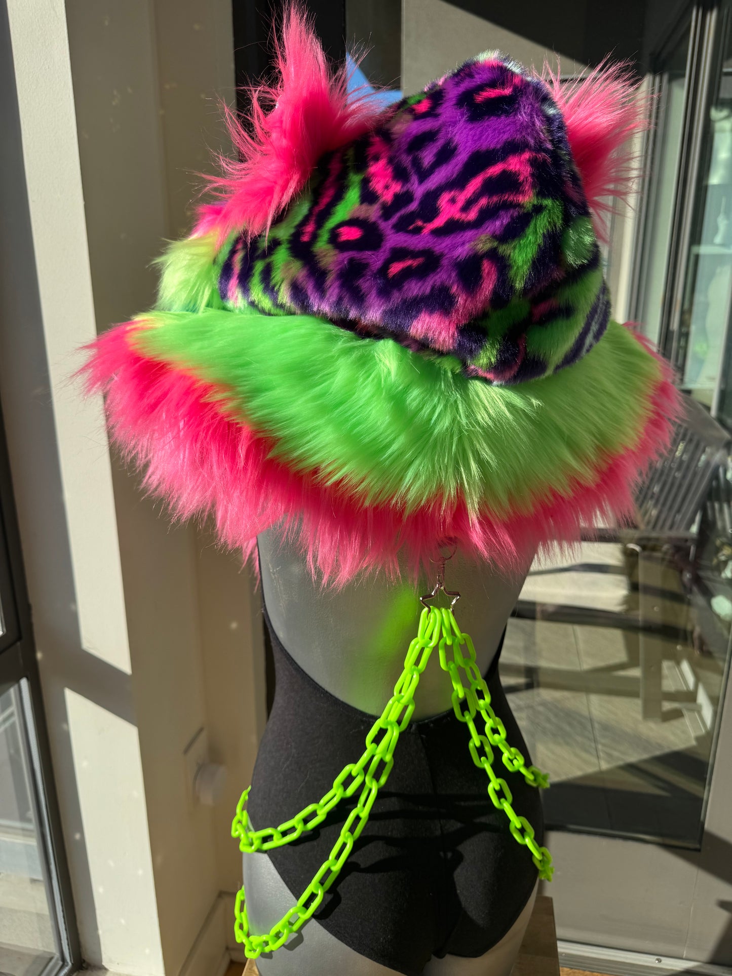Neon Watermelon - Rainbow Fluffe Hood
