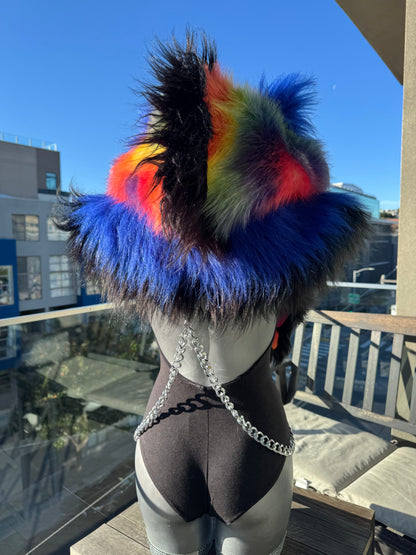 Midnight Bright - Fluffe Hood w/ Mohawk (ready to ship)