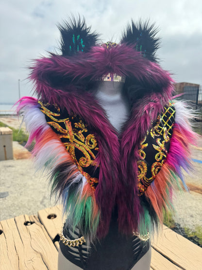 Rich Grrrl - Sequin Fluffe Hood