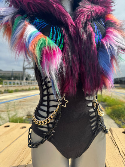 Jaw Dropper - Sequin Fluffe Hood
