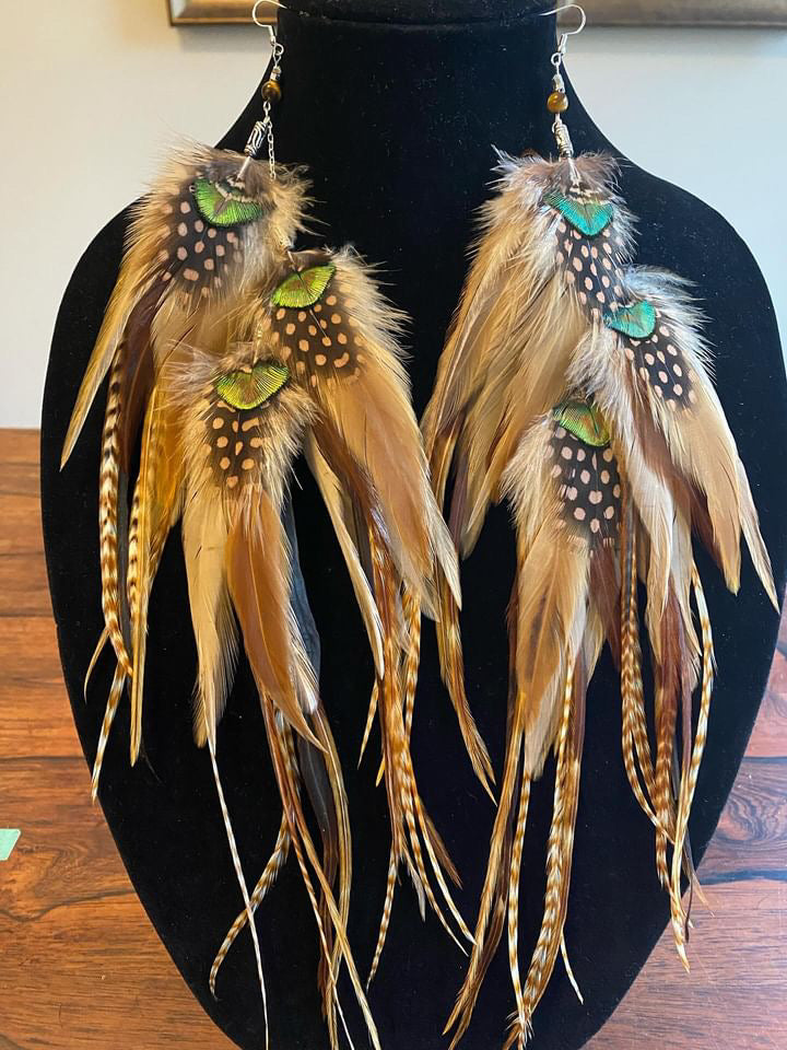 SANDSTORM - Mega Fluffy Feather Earrings