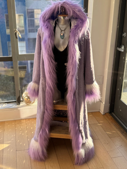 Custom No-Sequin Snuggle Coat -  Hooded, Reversible w/ Full Fur Trim