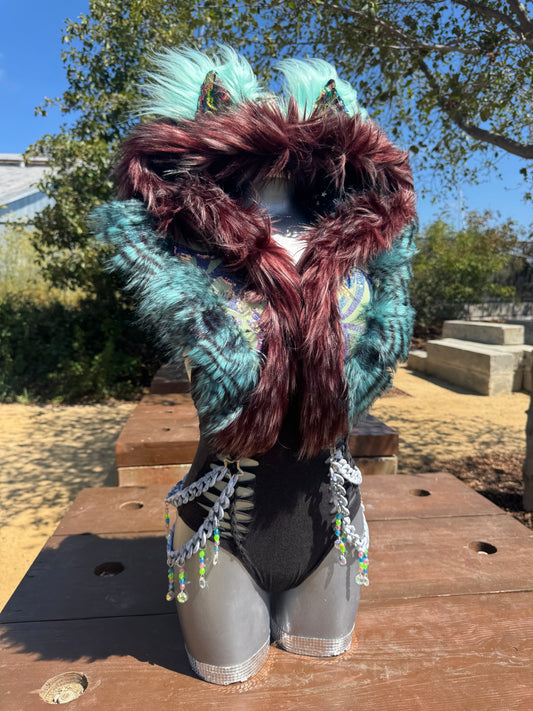 Opalescence - Sequin Fluffe Hood [K Queen Creations Collab - READY TO SHIP]