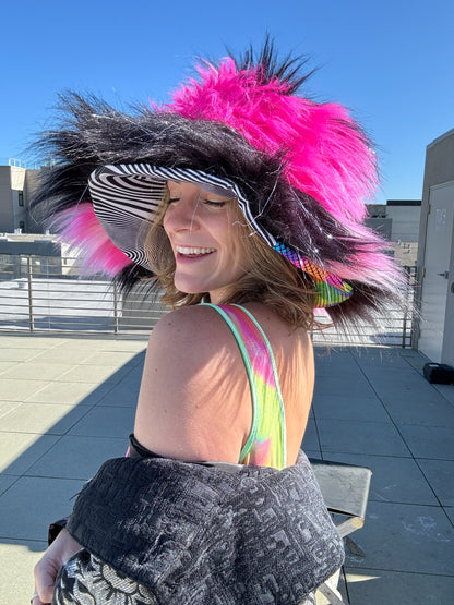 Pink Midnight - Big Floofy Patchwork Bucket Hat - Unisex L