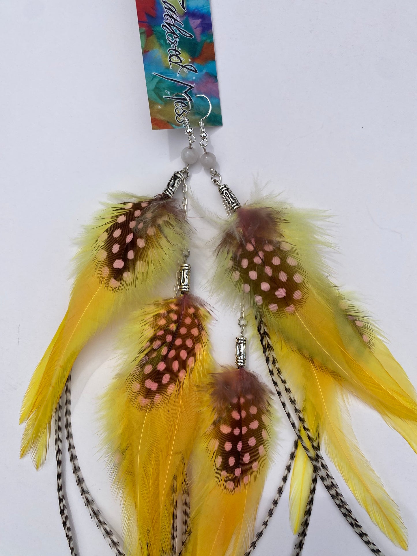 Banana Smoothie - Fluffy Feather Earrings