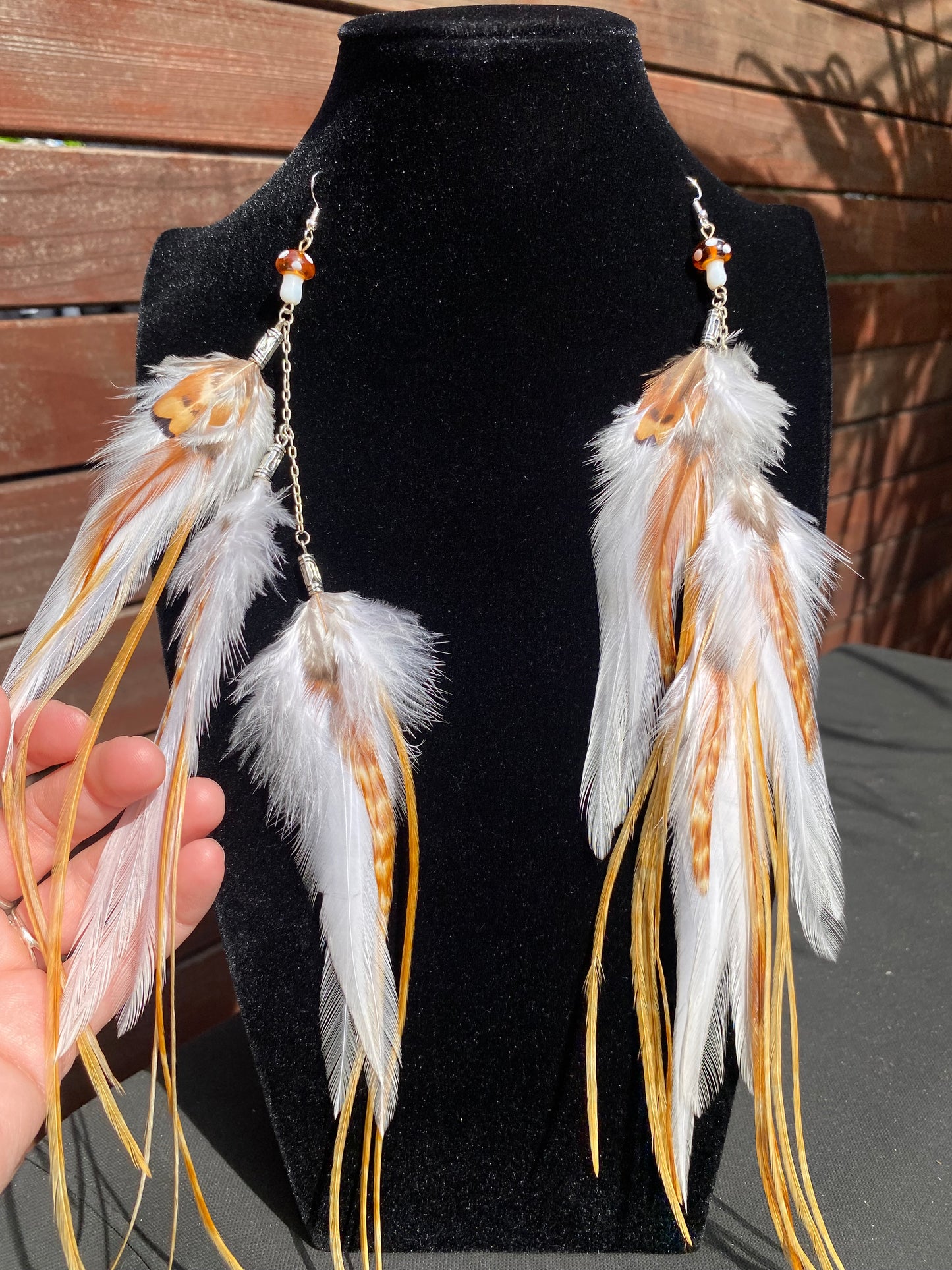 Dusty Angel - Fluffy Feather Earrings