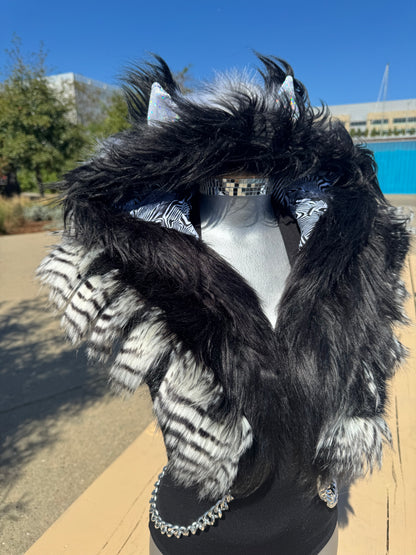 Black n' White - Fluffe Hood [READY TO SHIP]