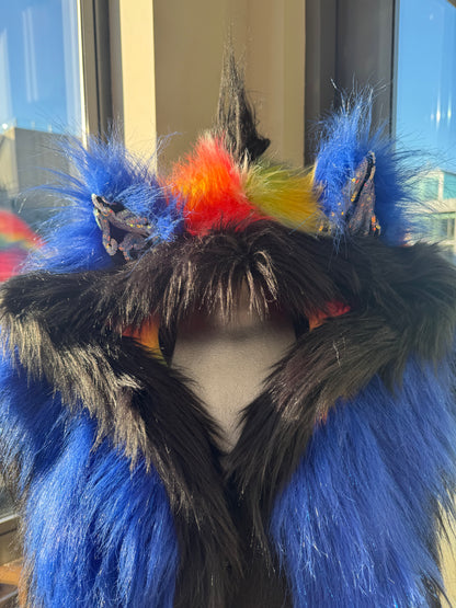 Midnight Bright - Fluffe Hood w/ Mohawk (ready to ship)