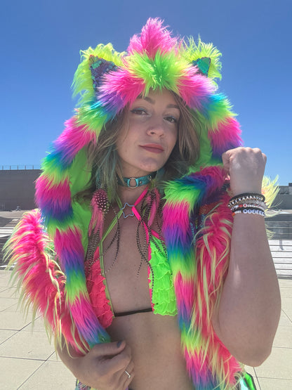 Parti Favors - Neon Sequin  Fluffe Hood