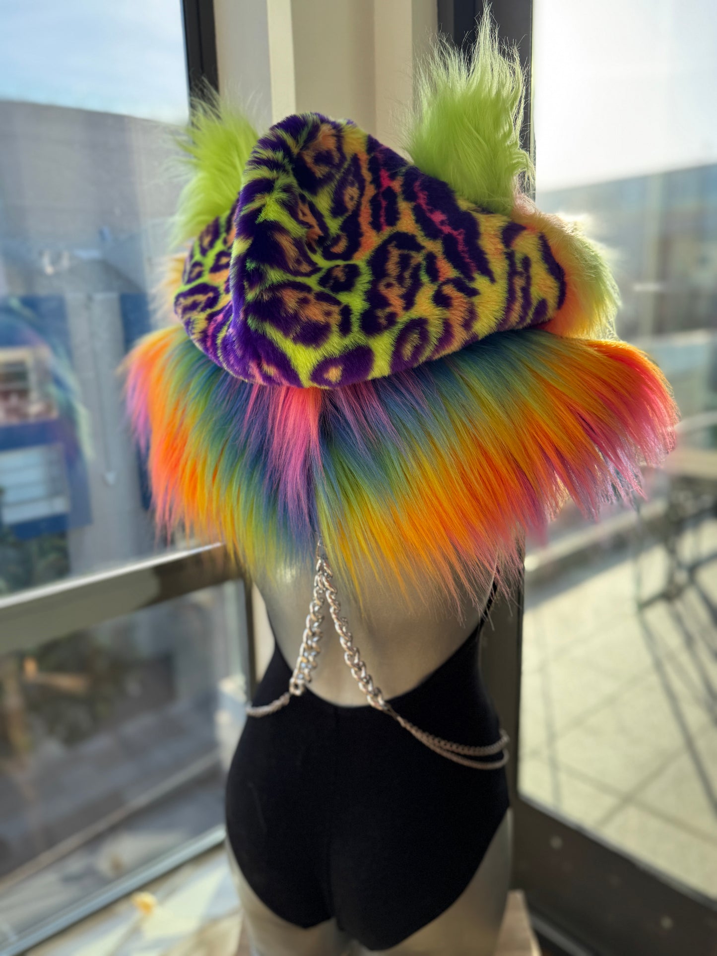 Sour Patch Kidd xx - Rainbow Fluffe Hood w/ Ears