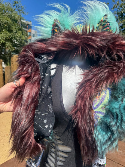 Opalescence - Sequin Fluffe Hood [K Queen Creations Collab - READY TO SHIP]