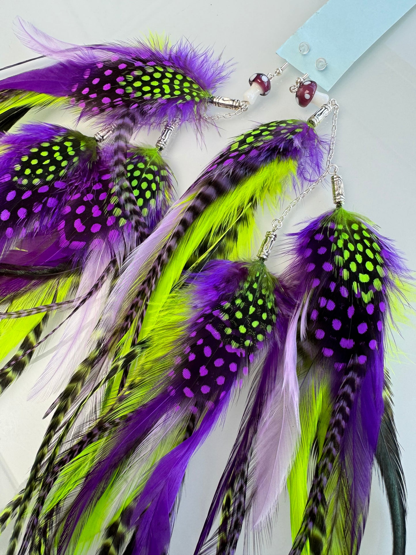 ALIEN DRIP - UV Reactive Mega Fluffy Feather Earrings