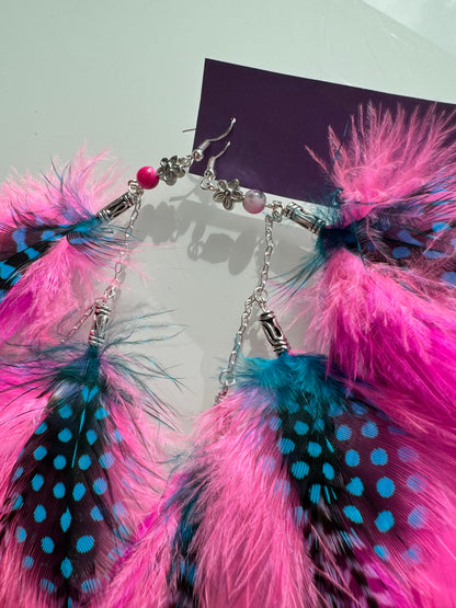 NEON PRINCESS - Mega Fluffy UV Reactive Feather Earrings