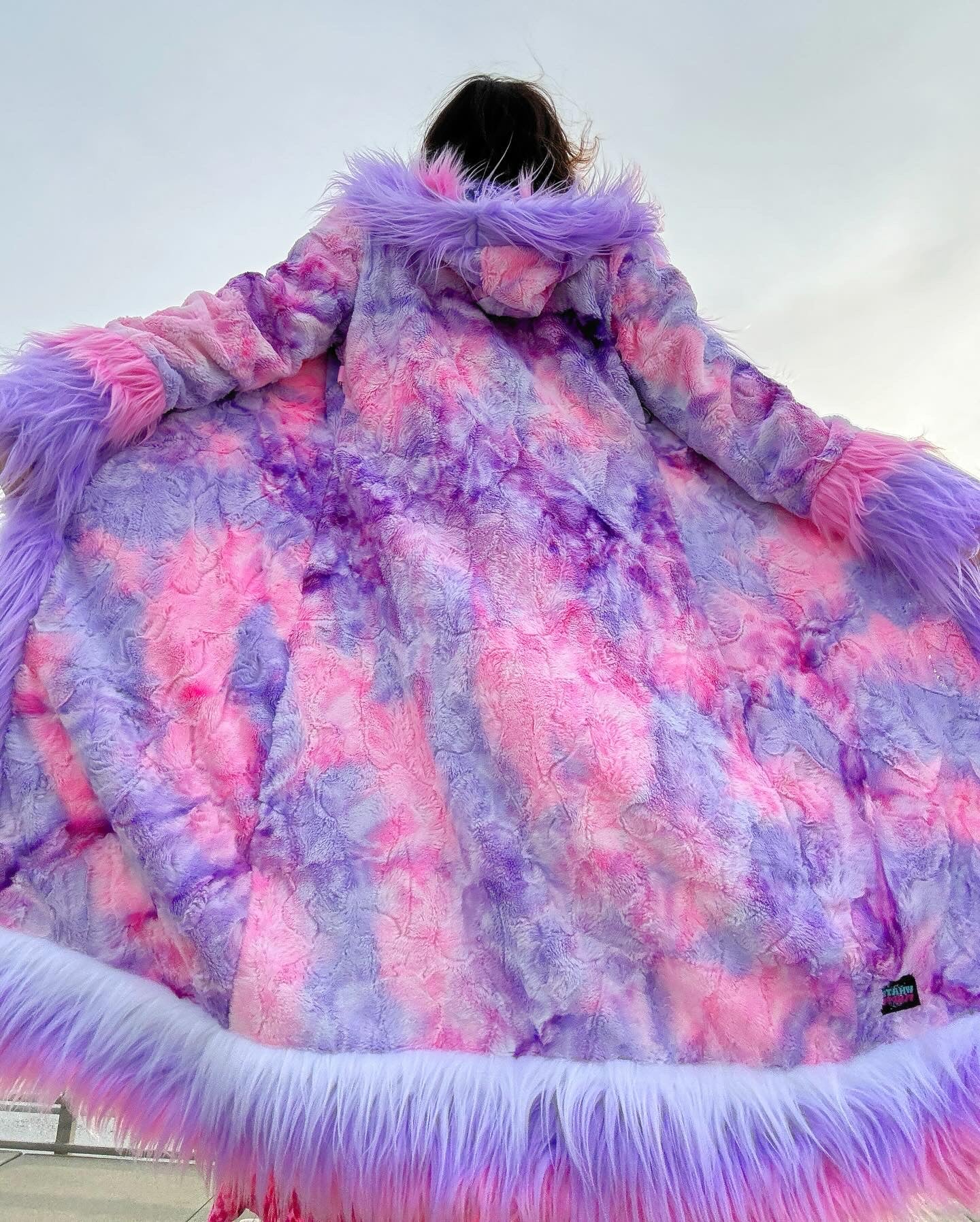 Custom No-Sequin Snuggle Coat -  Hooded, Reversible w/ Full Fur Trim