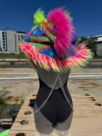Parti Favors - Neon Sequin  Fluffe Hood