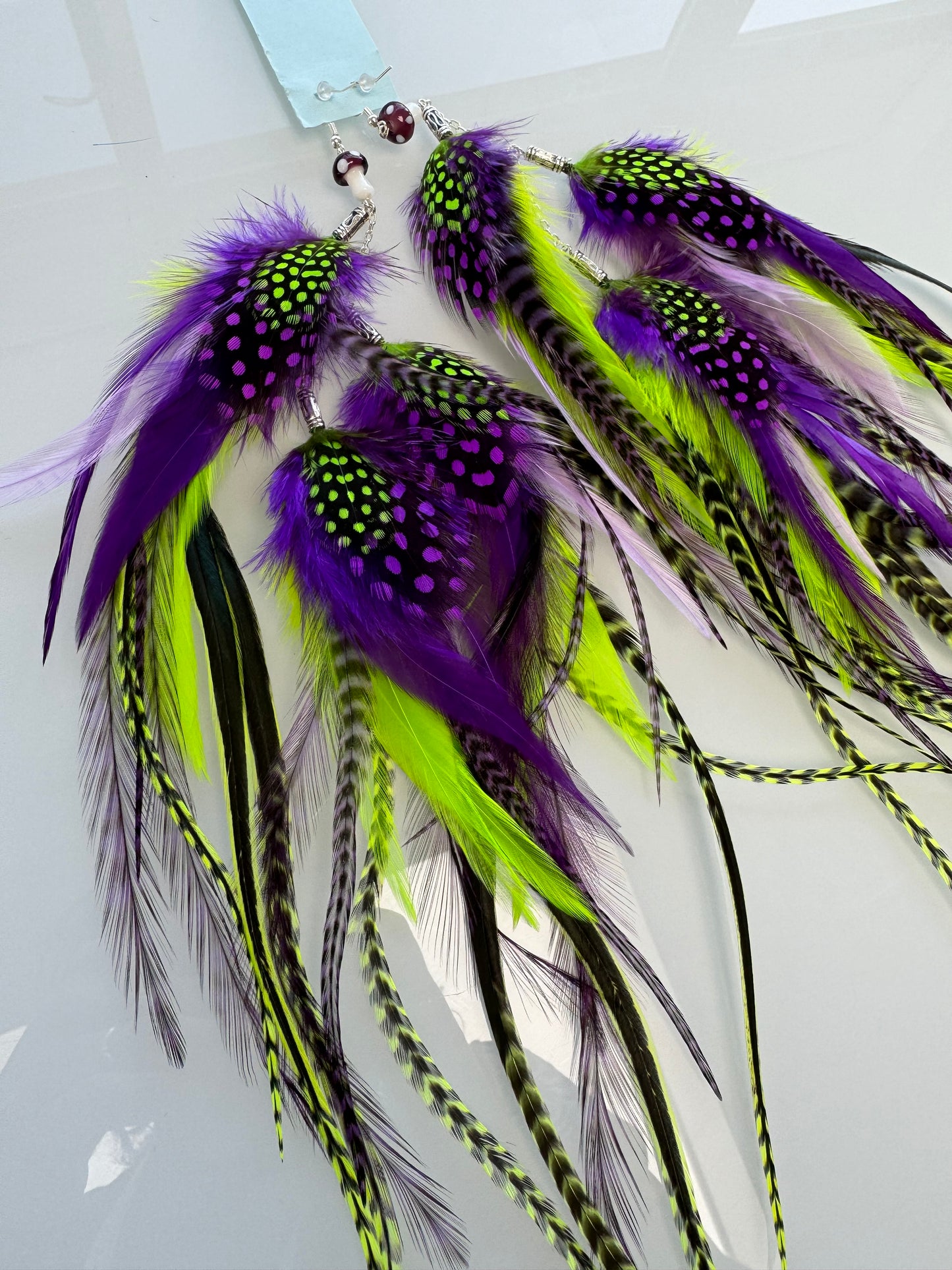 ALIEN DRIP - UV Reactive Mega Fluffy Feather Earrings