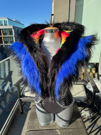 Midnight Bright - Fluffe Hood w/ Mohawk (ready to ship)