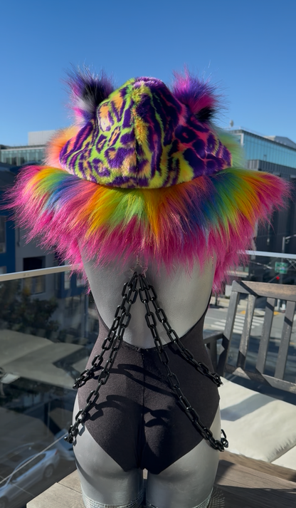 Razzberry Baddie - Rainbow Fluffe Hood