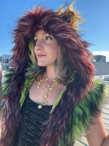 Mossfire - Sequin Fluffe Hood