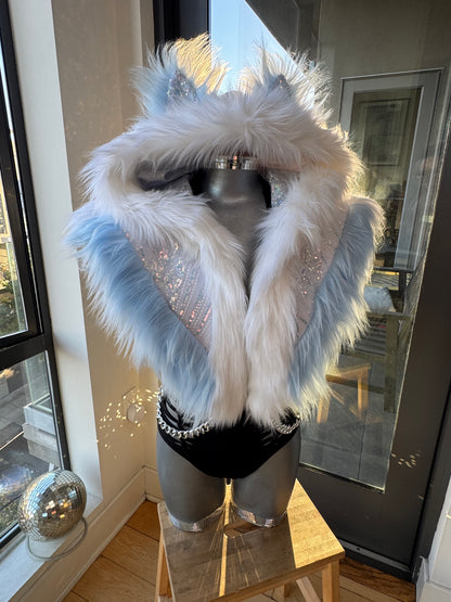 Ice Ice Baby - Sequin Fluffe Hood