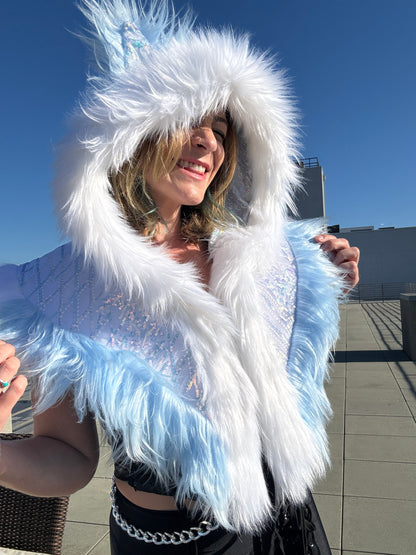 Ice Ice Baby - Sequin Fluffe Hood