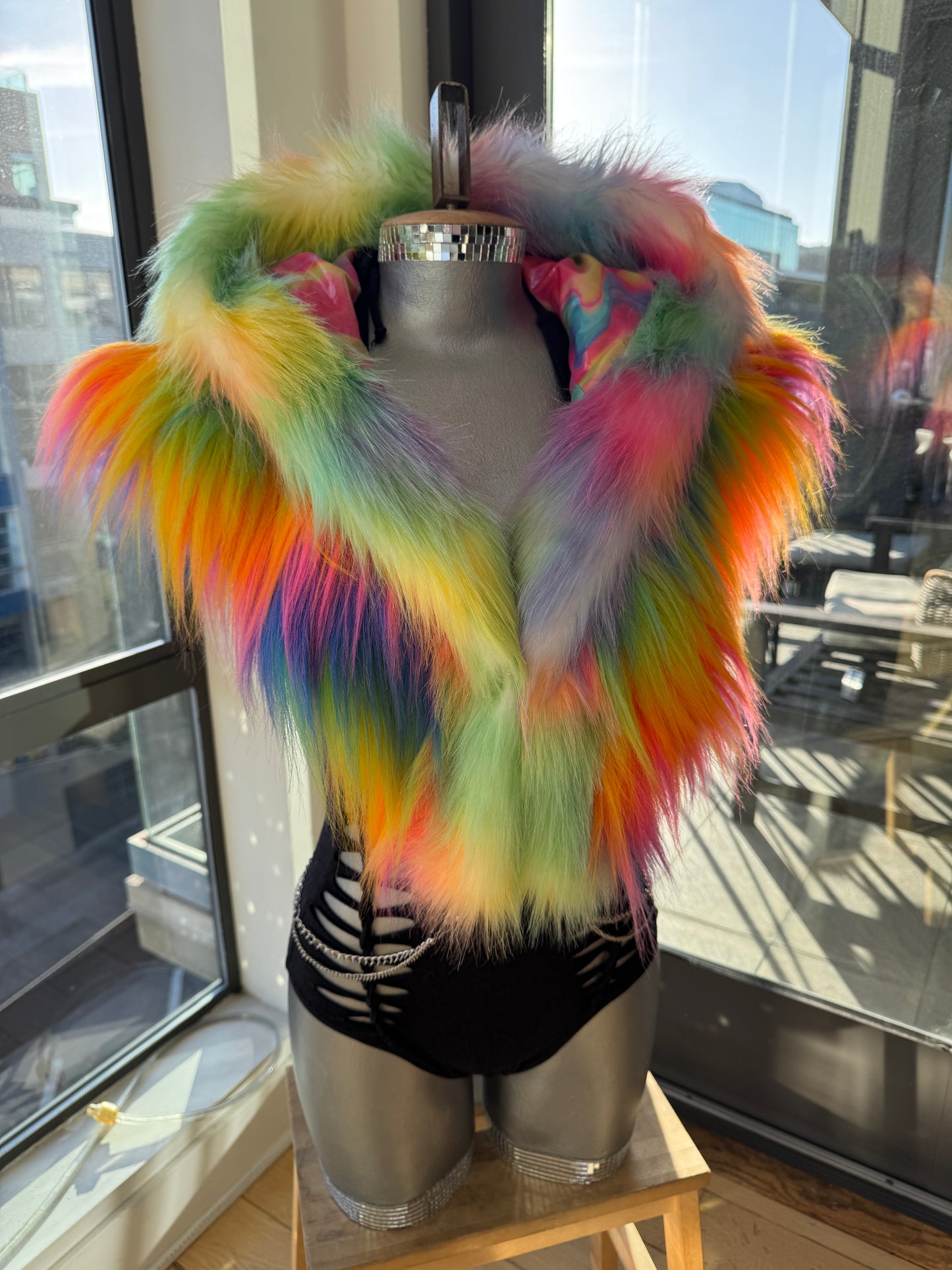 Sour Patch Kidd xx - Rainbow Fluffe Hood w/ Ears