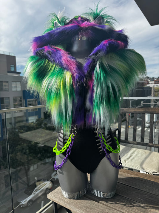 Purpz n' Greenz - Fluffe Hood (ready to ship)