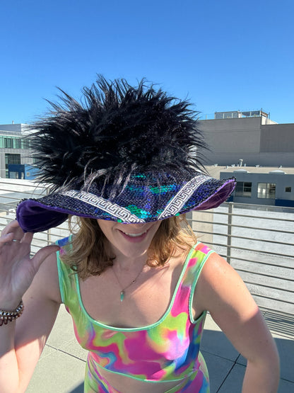 On the Town - Big Floofy Sequin Visor - Unisex S