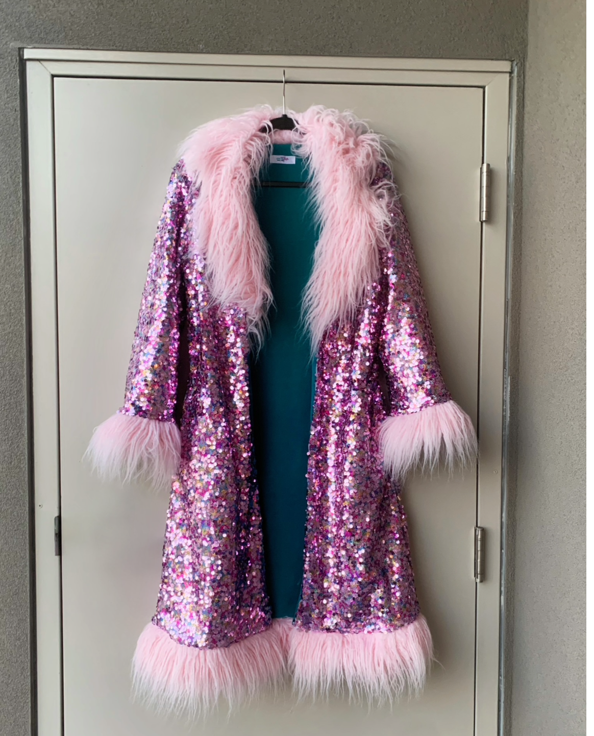 PINK RAINBOW MINIGLITZ - Custom Sequin Reversible Coat