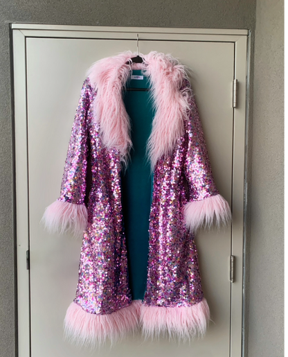 PINK RAINBOW MINIGLITZ - Custom Sequin Reversible Coat