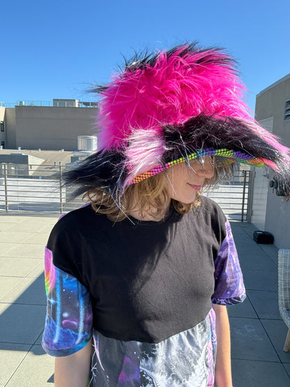 Pink Midnight - Big Floofy Patchwork Bucket Hat - Unisex L