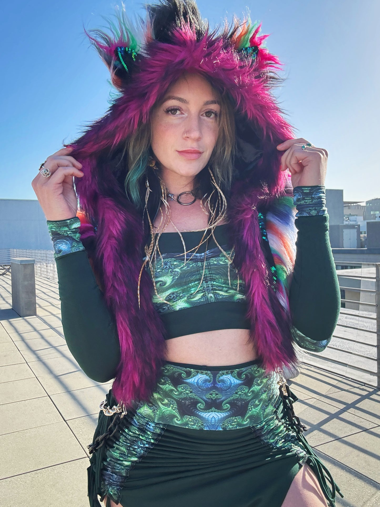 Jaw Dropper - Sequin Fluffe Hood