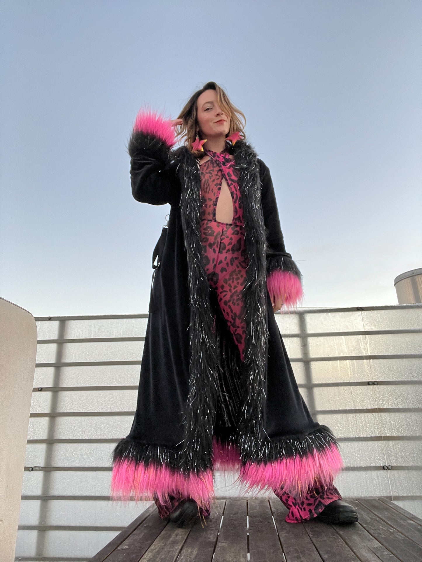 Custom No-Sequin Snuggle Coat -  Hooded, Reversible w/ Full Fur Trim