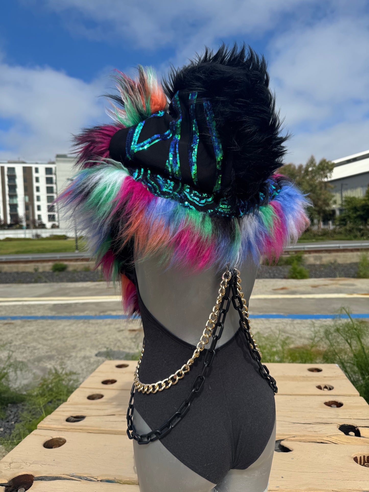 Jaw Dropper - Sequin Fluffe Hood